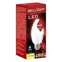 Лампа светодиодная свеча C37 6W E27 3000K bellight