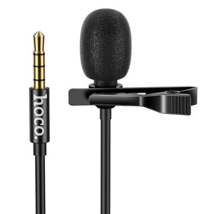 Микрофон петличный Hoco DI02 2 м. черный (4 pin)