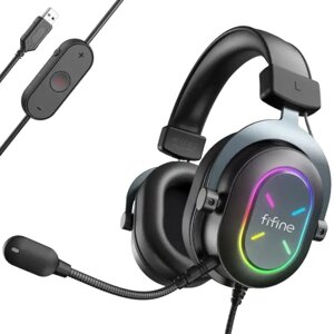 Наушники с микрофоном накладные Игровые FIFINE H6X (звук 7.1, 2,0м, USB) Черный