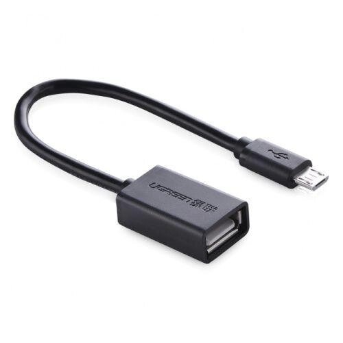 OTG Кабель Micro USB 0.15м UGREEN US133-10396 Черный от компании Магазин Дэмакс - фото 1