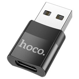 Переходник - адаптер Type-C гн. USB шт. Hoco UA17 черный