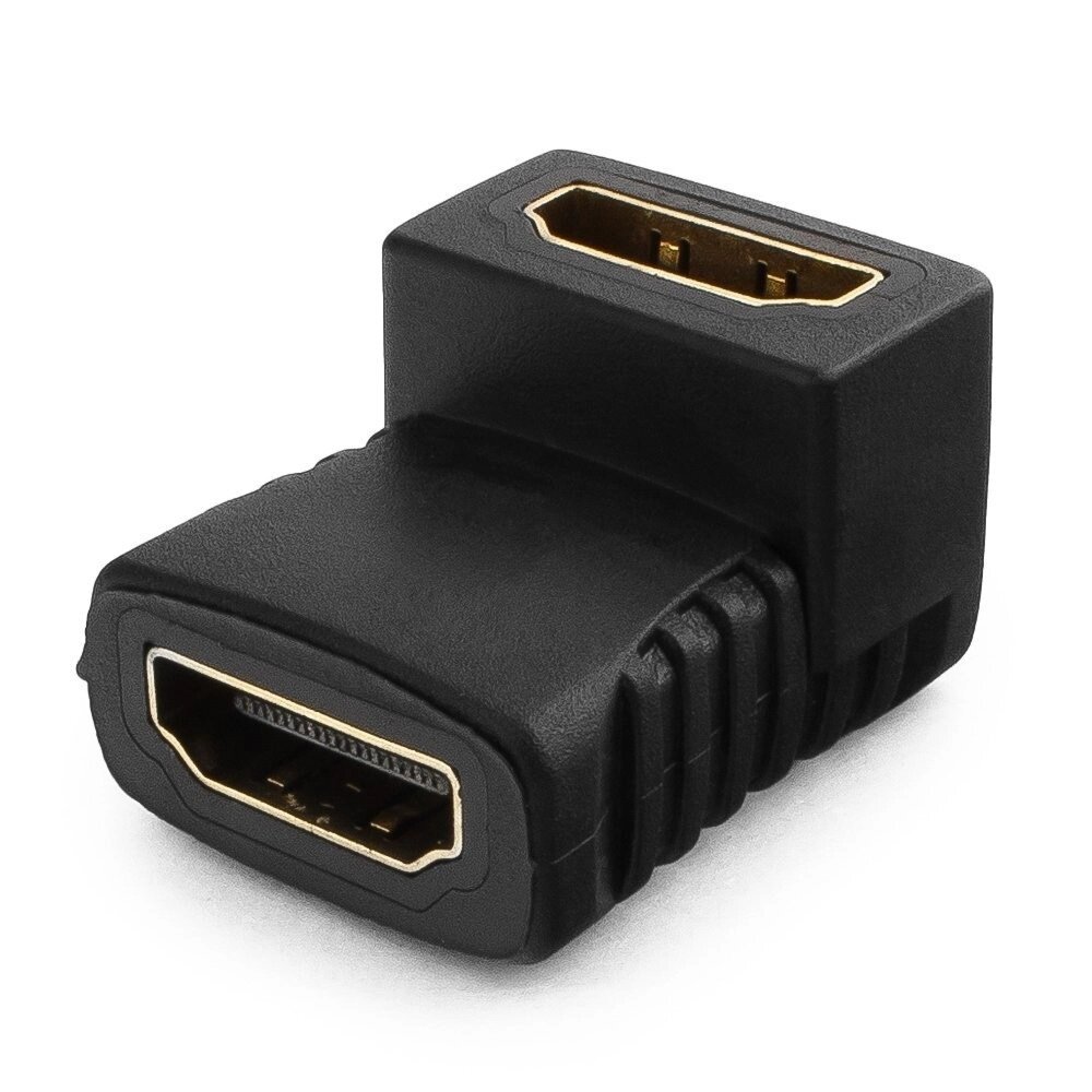 Переходник гн. HDMI - гн. HDMI Cablexpert угловой Gold, пакет A-HDMI-FFL от компании Магазин Дэмакс - фото 1