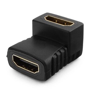Переходник гн. HDMI - гн. HDMI Cablexpert угловой Gold, пакет A-HDMI-FFL