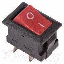 Переключатель клавишный прямоугольный Micro 250V 3А (2c) ON-OFF красный 36-2011 от компании Магазин Дэмакс - фото 1