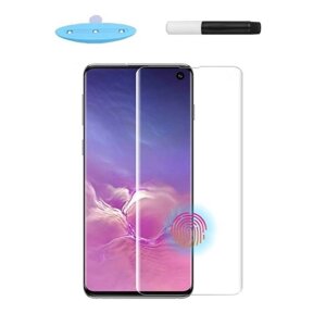 Защитное стекло Samsung S10 Plus (Прозрачное) EXPERTS ROUND GLASS с фотополимерным клеем и УФ-лампой