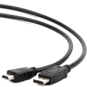 Кабель DisplayPort -> HDMI Cablexpert CC-DP-HDMI-6, 1,8м, черный, экран, пакет