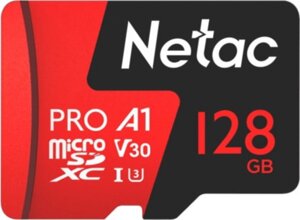 Карта памяти MicroSDXC 128GB Class 10 UHS-I (U3) (c адаптером) Netac Extreme Pro