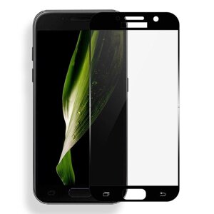 Защитное стекло Samsung A7 A720F (2017) (Черное) с полной проклейкой EXPERTS FULL SCREEN GLASS 9D