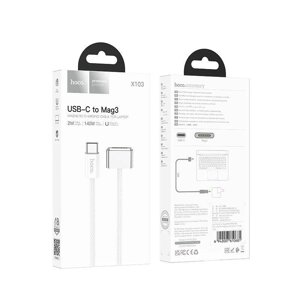 Кабель Type-C - MacBook Hoco X103 2м, 140W, магнитный, белый