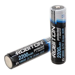 Аккумулятор Li-ion 18650 3.7V 2200mAh (c защитой) на базе Samsung Robiton