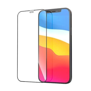 Защитное стекло iPhone 12 Pro Max (Черное) с полной проклейкой HOCO G1