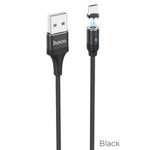 Кабель Micro USB HOCO U76 1.2 м, 2.4A съемный магнитный штекер черный