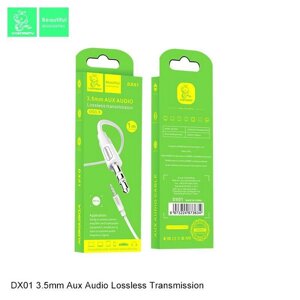 Кабель AUX Denmen DX01 jack (M) - jack (M) 3.5mm (1.0 м) белый