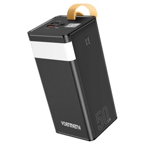 PowerBank VDENMENV DP23 40000mAh 22,5W черный (Вх: Micro-USB/Type-C:5V/2A. Вых: USB 2.1A)+фонарь-ночник