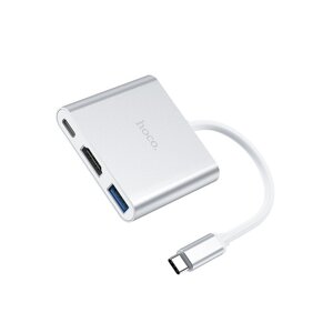 Переходник конвертер HOCO HB14 Type-C -> USB3.0 + HDMI + Type-C