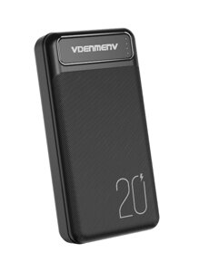 PowerBank VDENMENV DP10 20000mAh черный (Вход: Micro-USB/Type-C: 5V/2A. Выход: USB 1/2:2.1A)