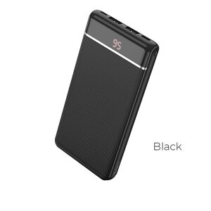 PowerBank HOCO J59 10000mAh цвет: черный (Вход: Micro-USB + Type-C + Lightning, Выход: 2USB 2A) LED
