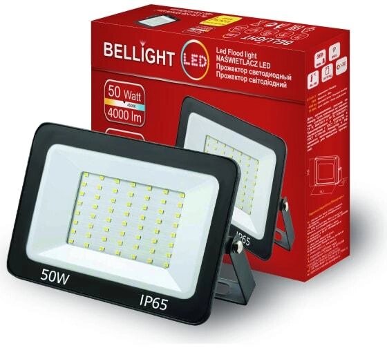 Прожектор светодиодный BELLIGHT 50W, IP65, 6500K, Slim от компании Магазин Дэмакс - фото 1