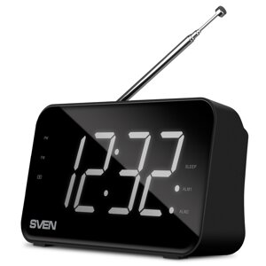 Радиоприемник SVEN SRP-100 (2 Вт, FM, LED-дисплей, часы , будильник, аккумулятор 1200mAh, USB Type-C)
