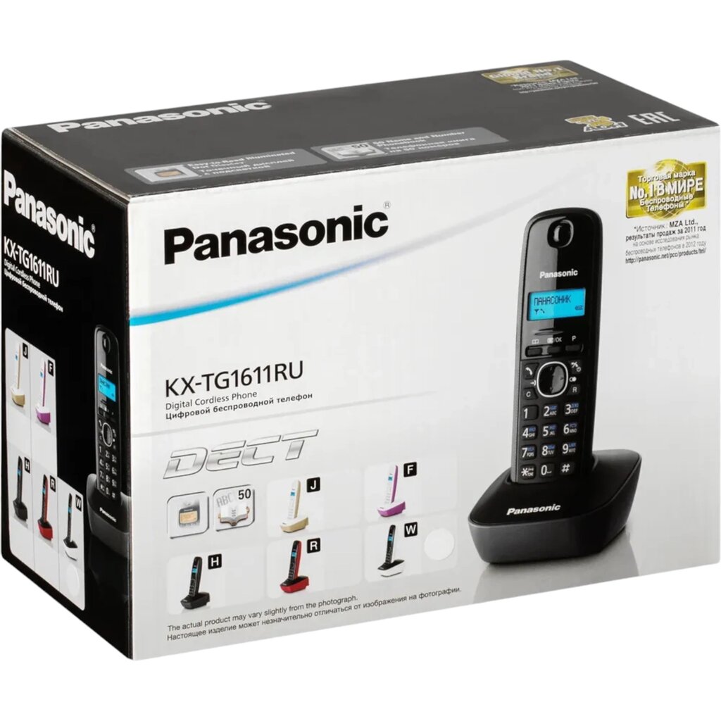 Радиотелефон Panasonic KX-TG1611RUW, бело-черный от компании Магазин Дэмакс - фото 1