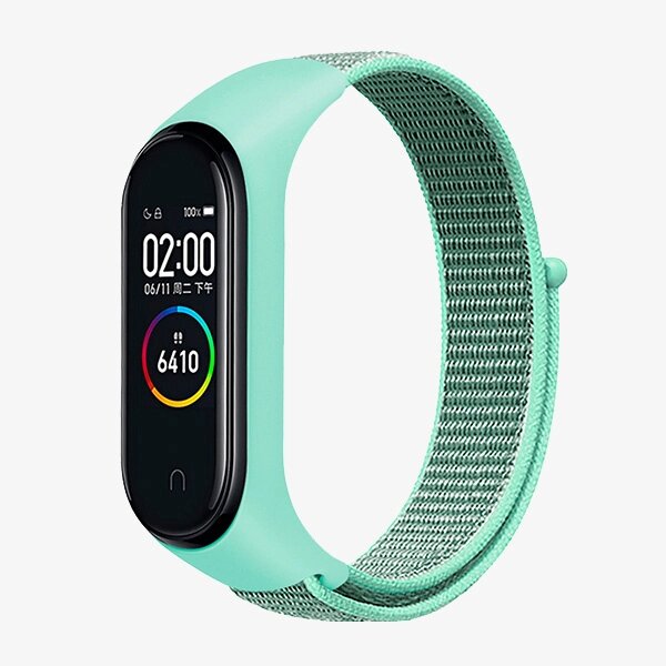 Ремешок для Mi band 5 (MIRU) нейлоновый светло-зеленый 4095 от компании Магазин Дэмакс - фото 1