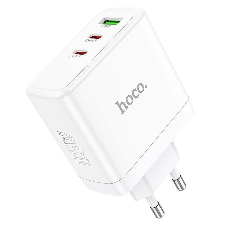 Сетевое зарядное устройство HOCO N30 2 USB Type-C PD65W + USB QC3.0 белый от компании Магазин Дэмакс - фото 1