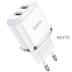 Сетевое зарядное устройство HOCO N4 Aspiring 2xUSB 2.4A Белое