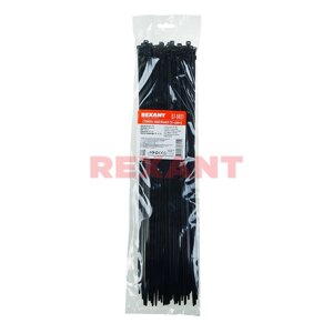 Стяжка кабельная 400x4,8мм Rexant черная 07-0401