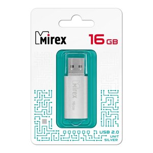 USB flash накопитель 2.0 16GB mirex UNIT silver