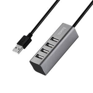 USB - xaб HOCO HB1 4 порта USB графитовый