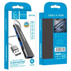 USB - xaб vdenmenv DU17A 4 порта USB 3.0 черный