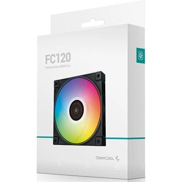 Вентилятор 120х120х25 DeepCool FC120, гидродинамический 4pin, RGB для корпуса (R-FC120-BKAMN1-G-1) от компании Магазин Дэмакс - фото 1