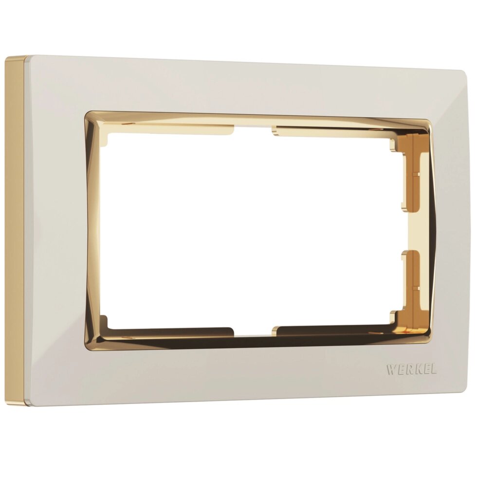 Werkel WL03-Frame-01-DBL-ivory-GD Рамка для двойной розетки (слоновая кость/золото) от компании Магазин Дэмакс - фото 1