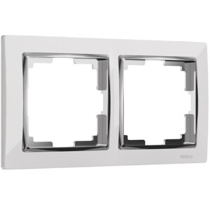 Werkel WL03-Frame-02-white Рамка на 2 поста (белый/хром)