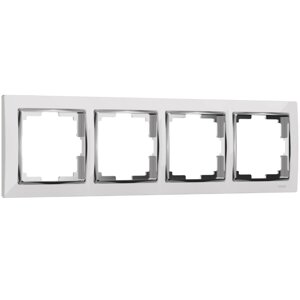 Werkel WL03-Frame-04-white Рамка на 4 поста (белый/хром)