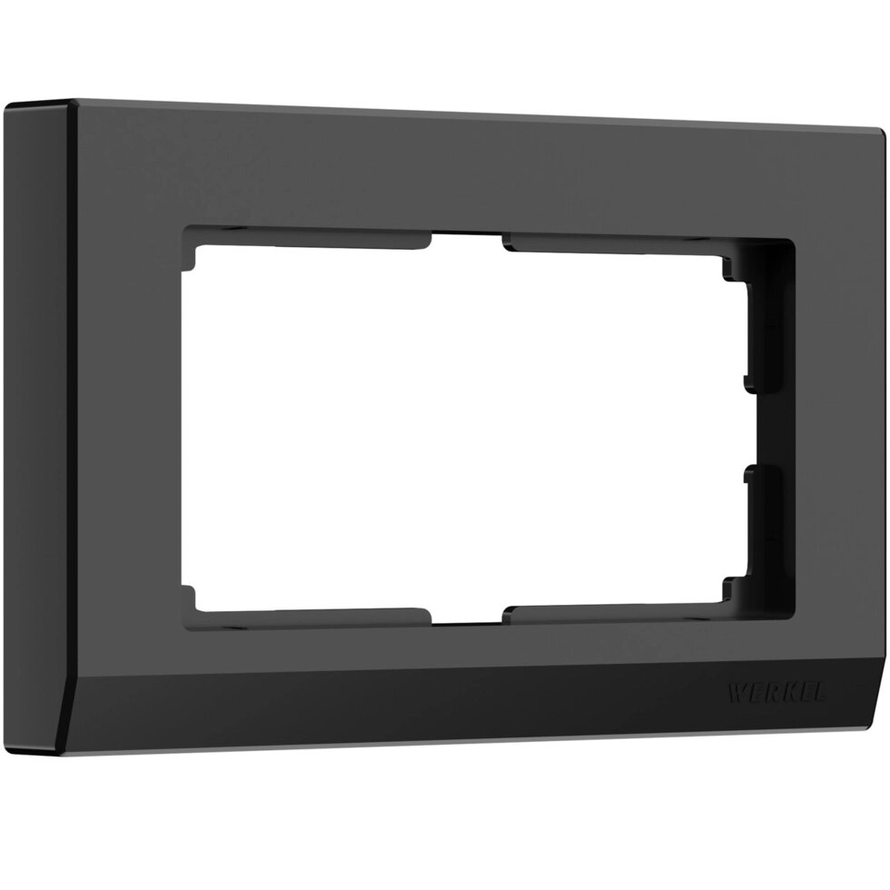 Werkel WL04-Frame-01-DBL-black Рамка для двойной розетки (черный) от компании Магазин Дэмакс - фото 1