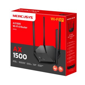 Wi-Fi Роутер (Маршрутизатор) Mercusys MR60X (2-порта 802.11ax , 2.4 ГГц/5 ГГц, до 1500 Mbps, 2xGigab