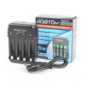 Зарядное устройство для NI-MH, NI-CD и NI-ZN акб robiton smart4 C3