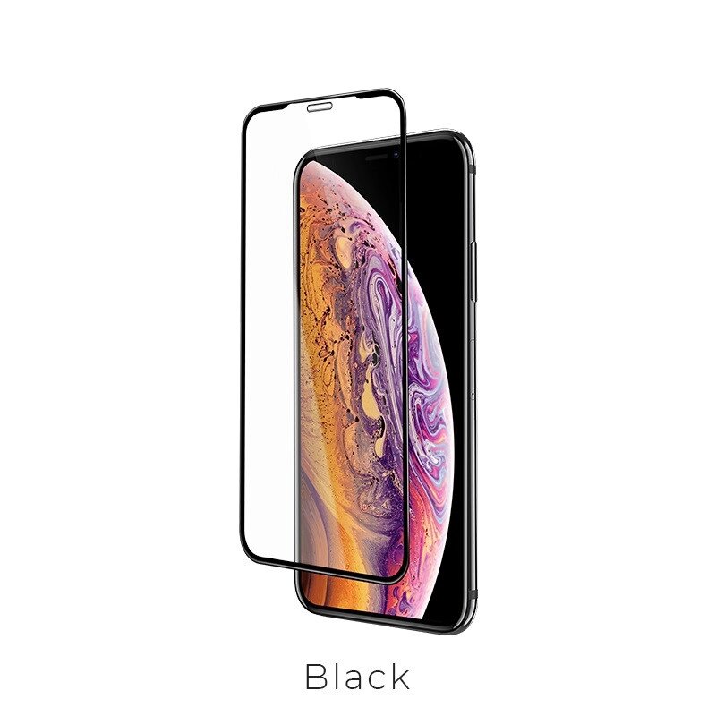 Защитное стекло iPhone XS Max/11 Pro Max (Черное) с полной проклейкой HOCO G1 от компании Магазин Дэмакс - фото 1