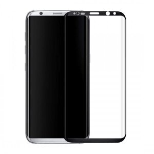 Защитное стекло Samsung S8 (Черное) с полной проклейкой EXPERTS ROUND GLASS