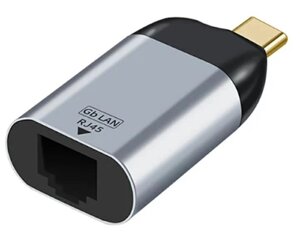 Адаптер - переходник USB3.1 Type-С - RJ45, mini, серебро