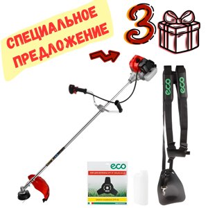 Мотокоса ECO GTP-251 Power (2.5 кВт, 3.4 л. с., 52.0 см3, лёгкий запуск, нож 3Т, ремень двухлямочный, вес 7.8)