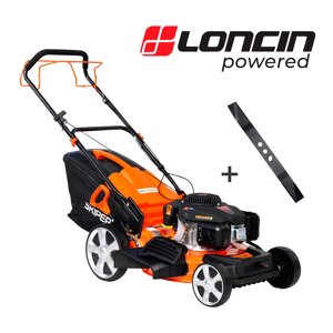 ГАЗОНОКОСИЛКА БЕНЗИНОВАЯ SKIPER GW511S (51 СМ, САМОХ, LONCIN 5ЛС, МУЛЬЧ, СТАЛ. ДЕКА, ТР-CБ. 70Л, +НОЖ)