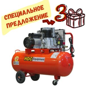 Компрессор HDC HD-A101 (396 л/мин, 10 атм, ременной, масляный, ресив. 100 л, 220 В, 2.20 кВт)