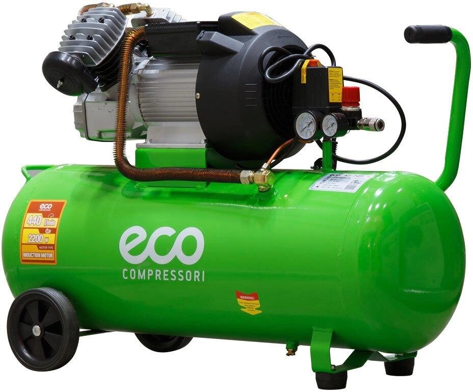 Компрессор ECO AE-705-3 (440 л/мин, 8 атм, коаксиальный, масляный, ресив. 70 л, 220 В, 2.20 кВт) (AE-705-3) - акции