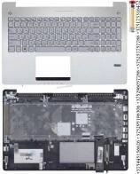 Клавиатура 0KNB0-6123AR00 для ноутбука ASUS G550, N550, N750 +передняя панель, серебристая с подсветка клавиш