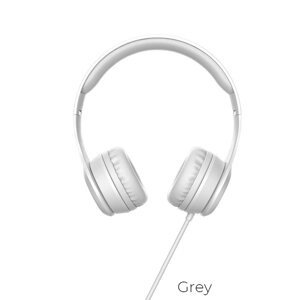 Наушники HOCO W21 graceful CHARM WIRE control headphones, 708298 GRAY