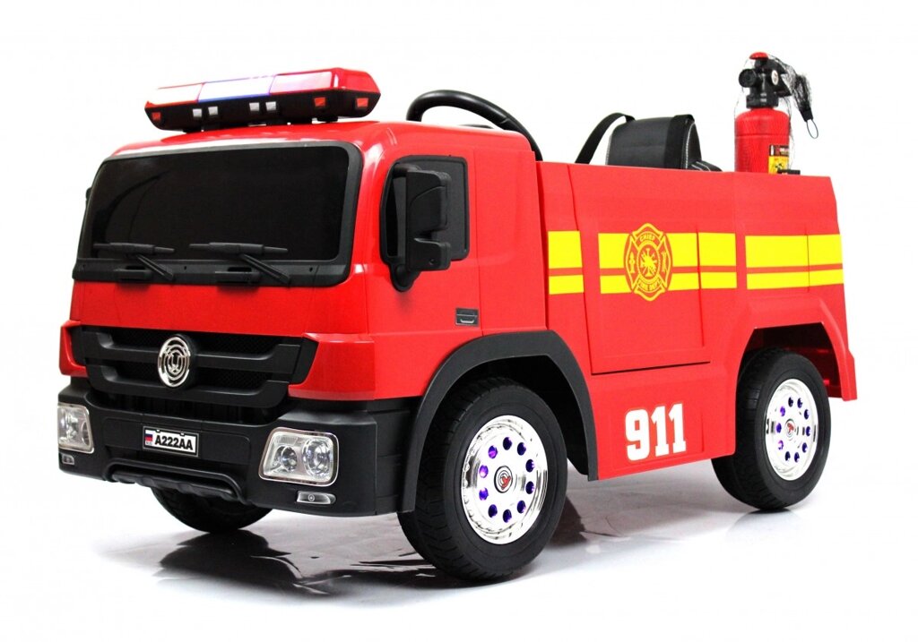 Детский электромобиль A222AA (пожарная) красный от компании Веломагазин Пилот - фото 1