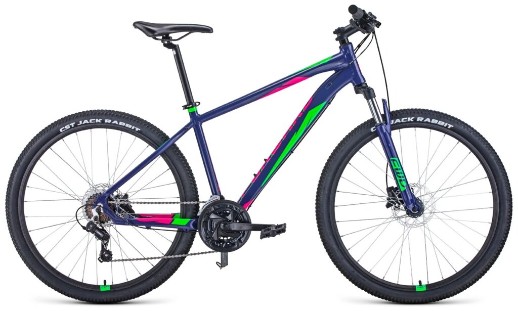 Велосипед FORWARD Apache 27,5 3.2 фиолетовый/зеленый 21 от компании Веломагазин Пилот - фото 1