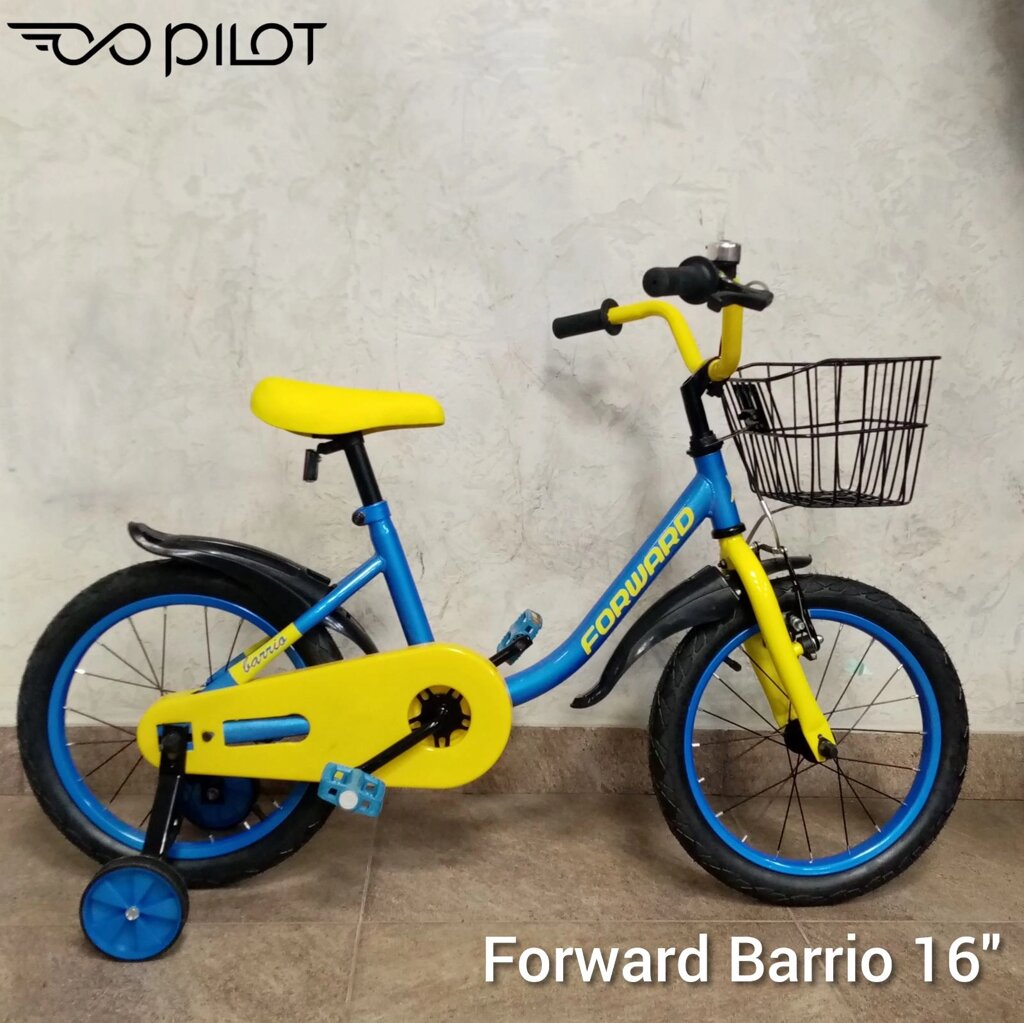 Велосипед Forward Barrio 16 (синий-жёлтый) от компании Веломагазин Пилот - фото 1
